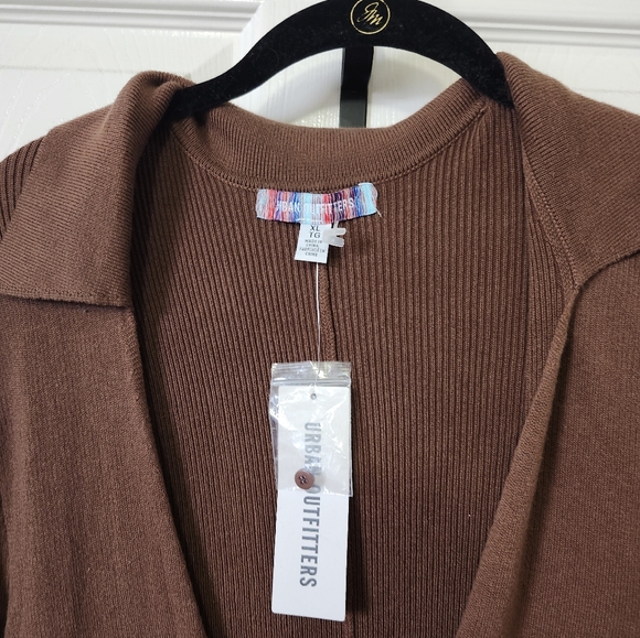 Urban Outfitters Brown Ribbed Long-Sleeve Zipper Jumpsuit - Picture 9 of 13